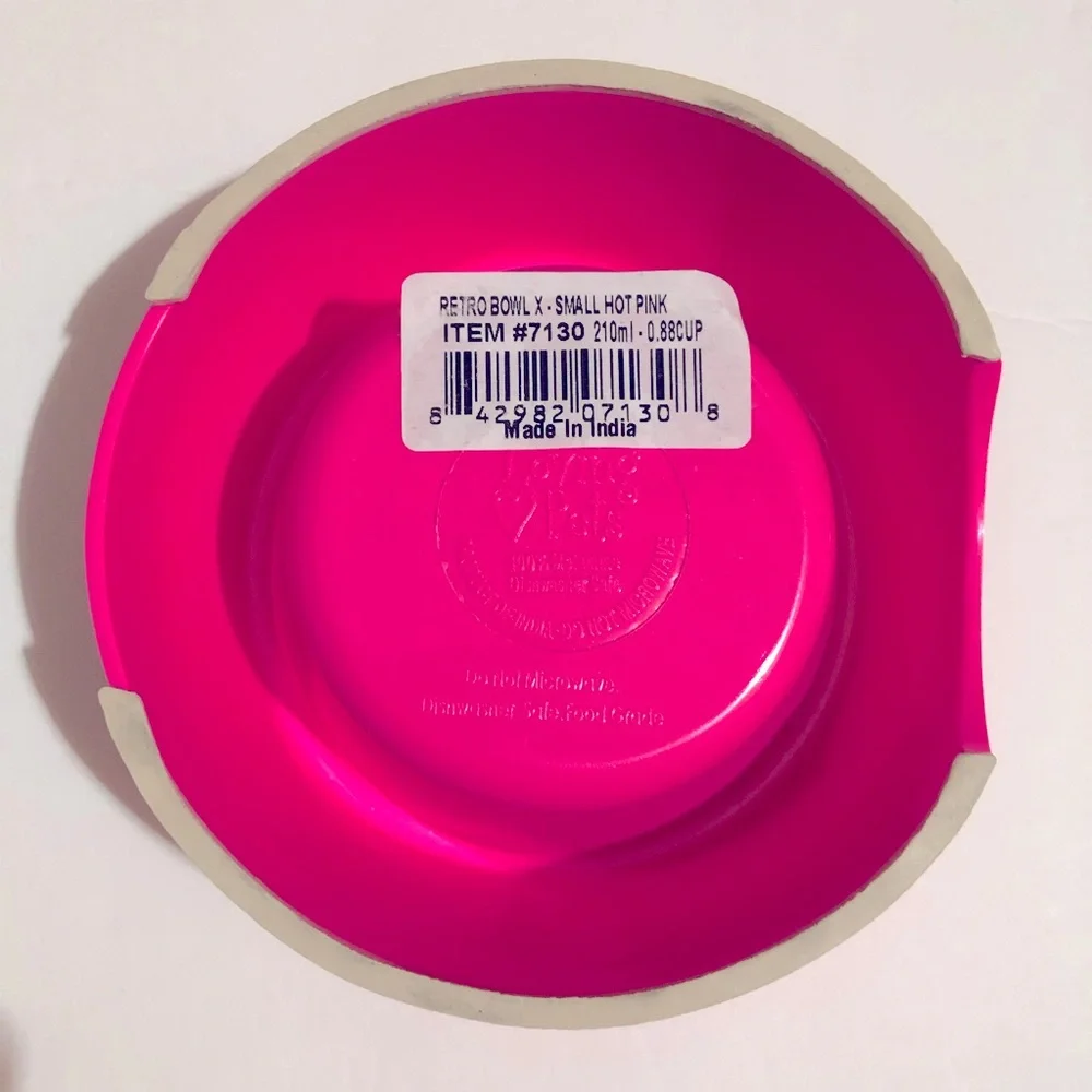 NEW LOVING PETS Hot Pink Retro Bowl Dog Cat Food Water Bowl X-Small, 0.88 Cup